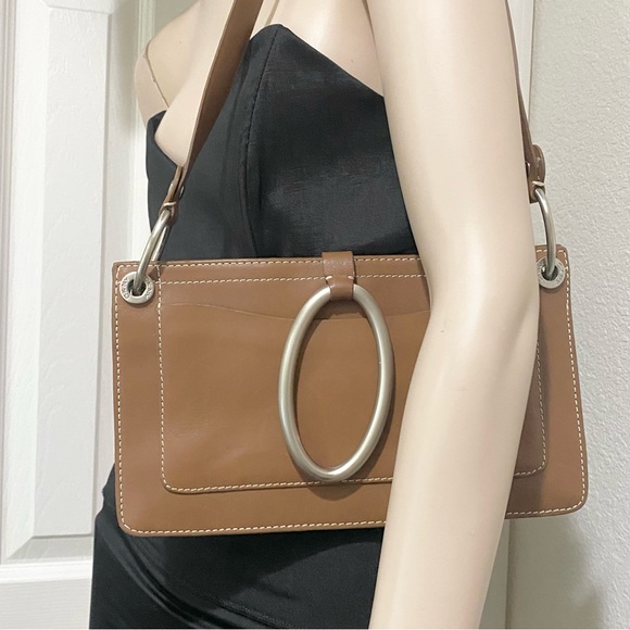 Vintage DKNY Y2K Tan Leather Shoulder Bag - Picture 3 of 16